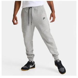 Nike Tech Gray Sweatpants with Elastic Cuffs and Drawstring Waistband